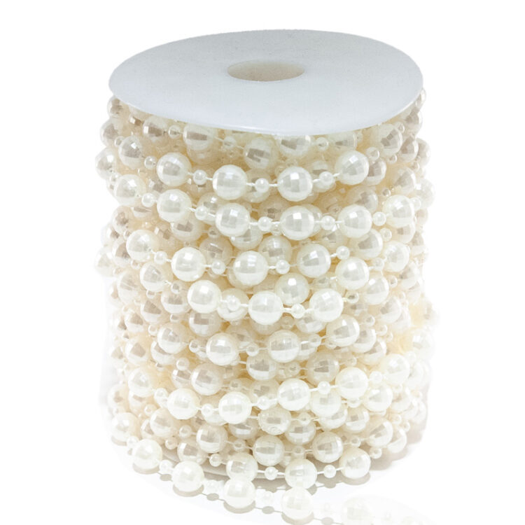 Sirag perle de plastic; decorarea legăturilor de flori, coroane, scaune, ambalare cadouri, aranjamente de nunta, floristica, aranjamente de craciun sau ca un lant