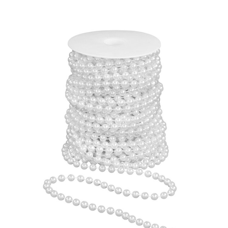 Sirag perle de plastic; decorarea legăturilor de flori, coroane, scaune, ambalare cadouri, aranjamente de nunta, floristica, aranjamente de craciun sau ca un lant