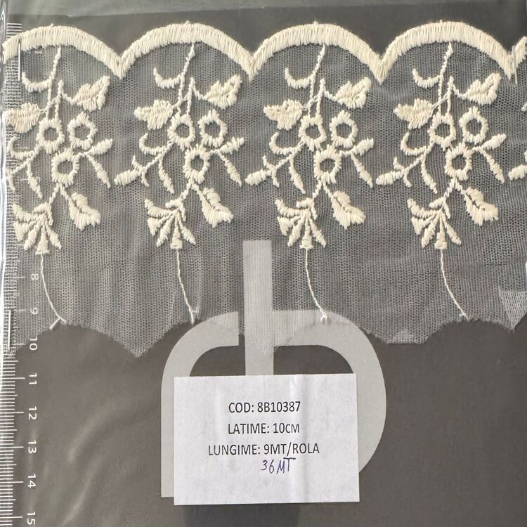 Dantelă brodată pe tulle – BEJ