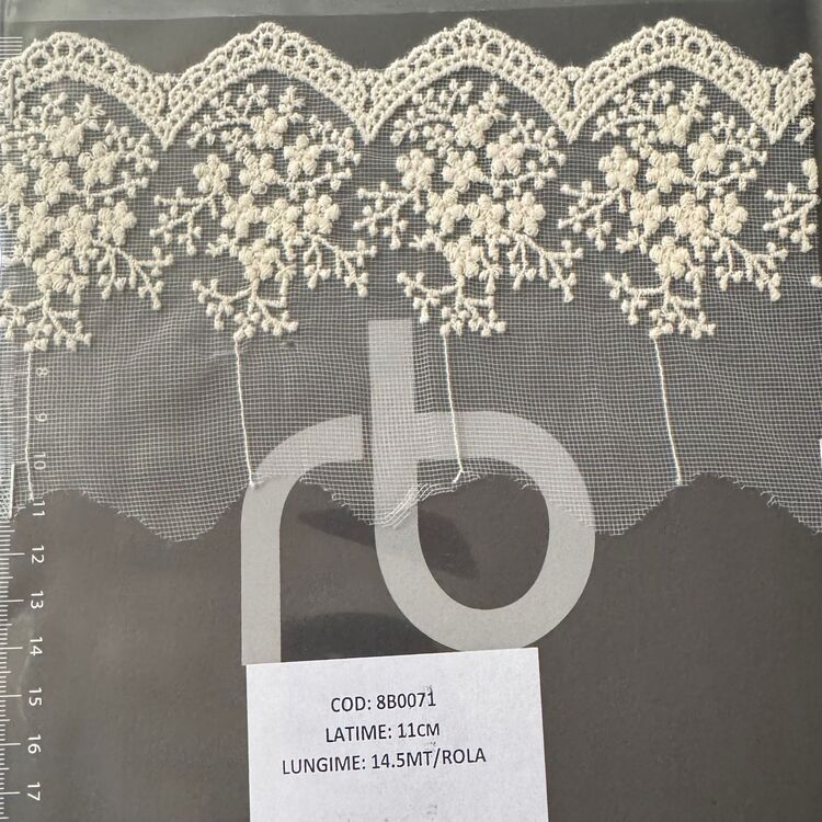 Dantelă brodată pe tulle – BEJ