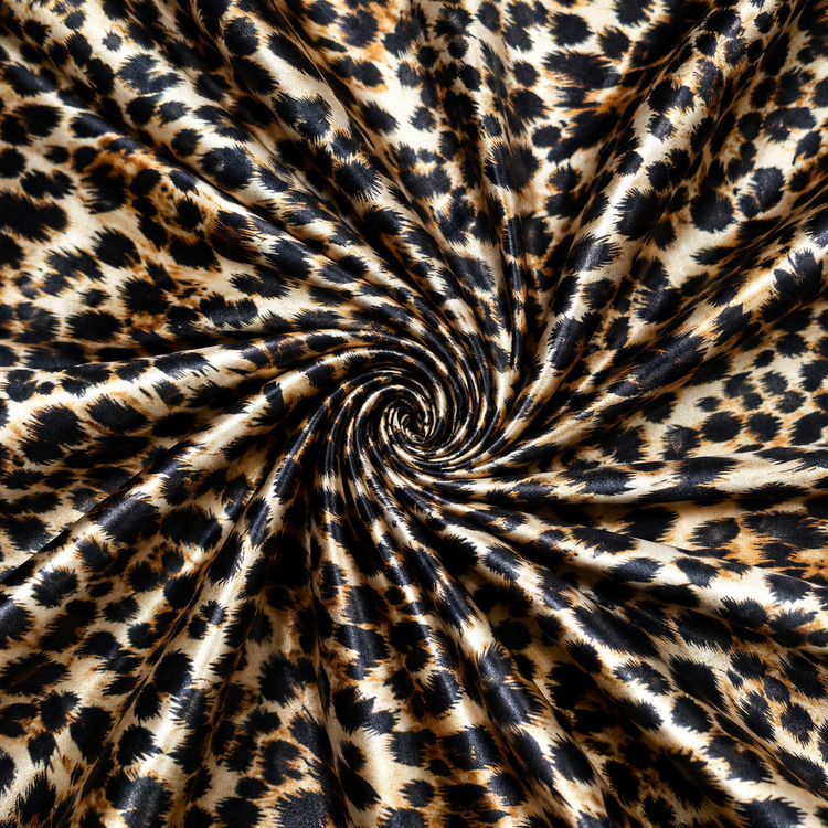 Satin elastic cu imprimeu animal print