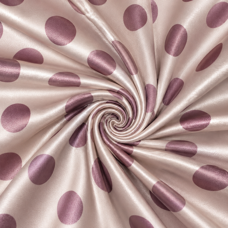 Satin elastic crem pal cu buline decorative