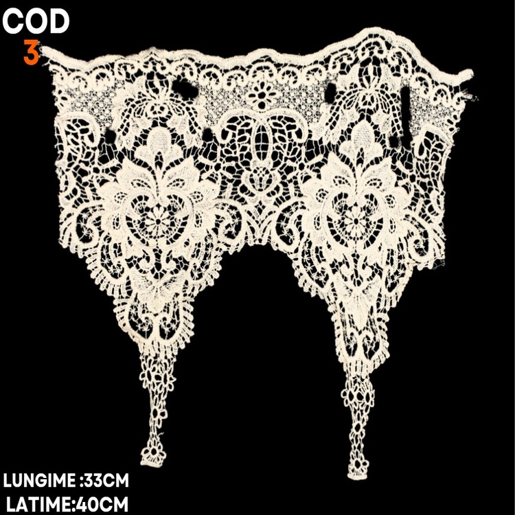 Guler decorativ din dantelă crem