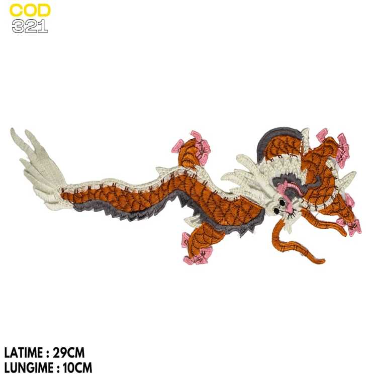 Aplicație brodată dragon oriental decorativ