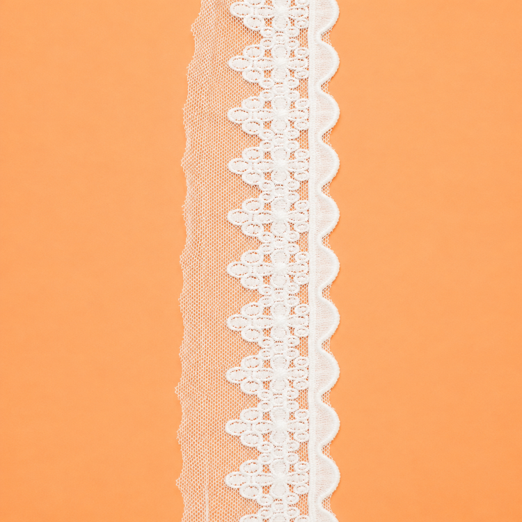 Dantelă Brodată pe Tulle – Lățime 6 cm