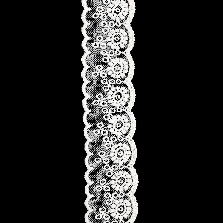 Dantelă Brodată pe Tulle – Rola 10 m, Lățime 5 cm