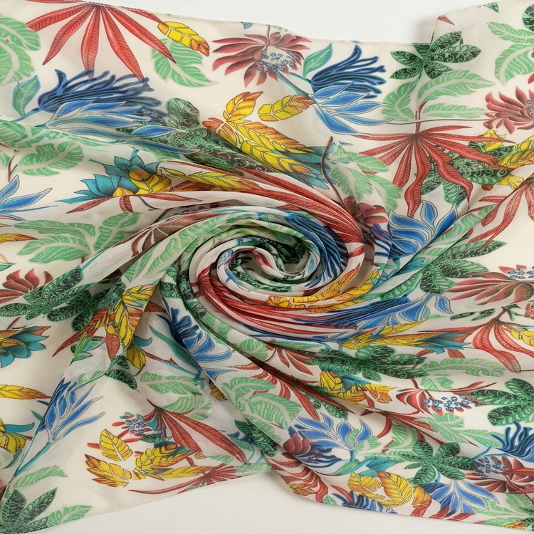 Voal Imprimat Tropical – Multicolor