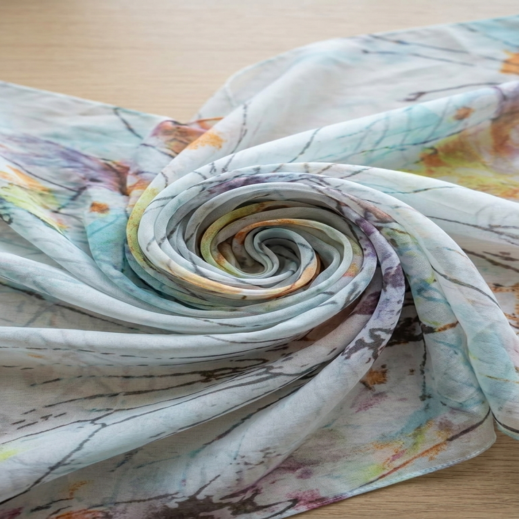 Voal Imprimat Abstract – Pastel