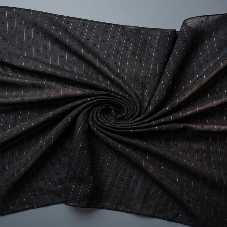 Voal cu Fir de Lamé – Negru Elegant